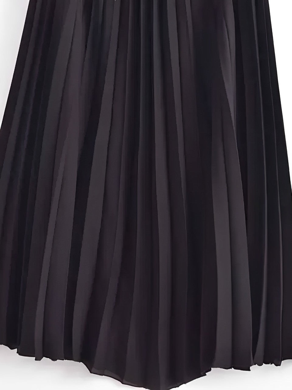 Vestido Midi de Alfaiataria Sem Mangas com Decote V Plissado – Simona