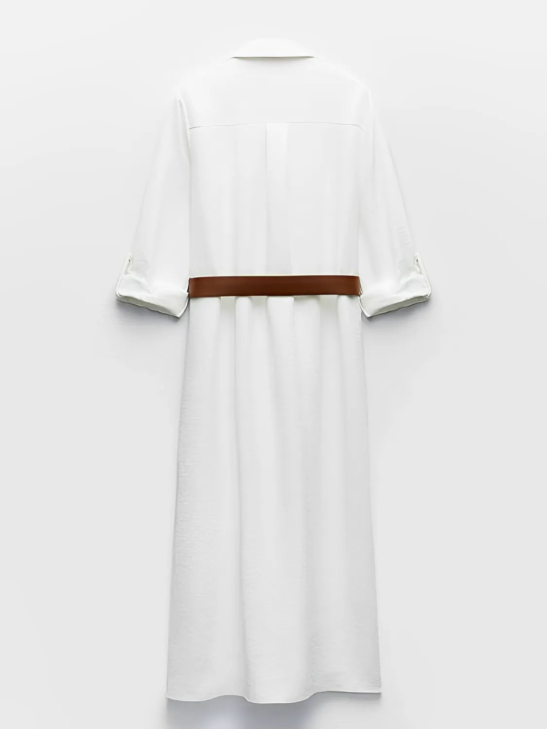 Vestido Chemise com Decote em V e Abertura Frontal em Botões – Alexandra
