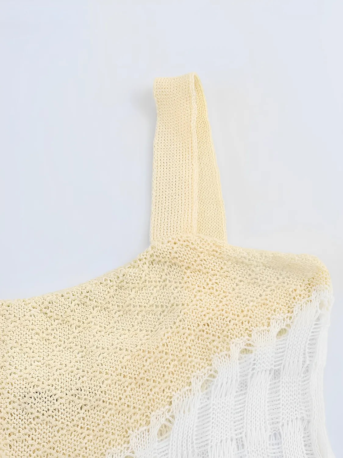 Vestido Feminino Longo de Tricô Vazado com Alças Finas - Helena