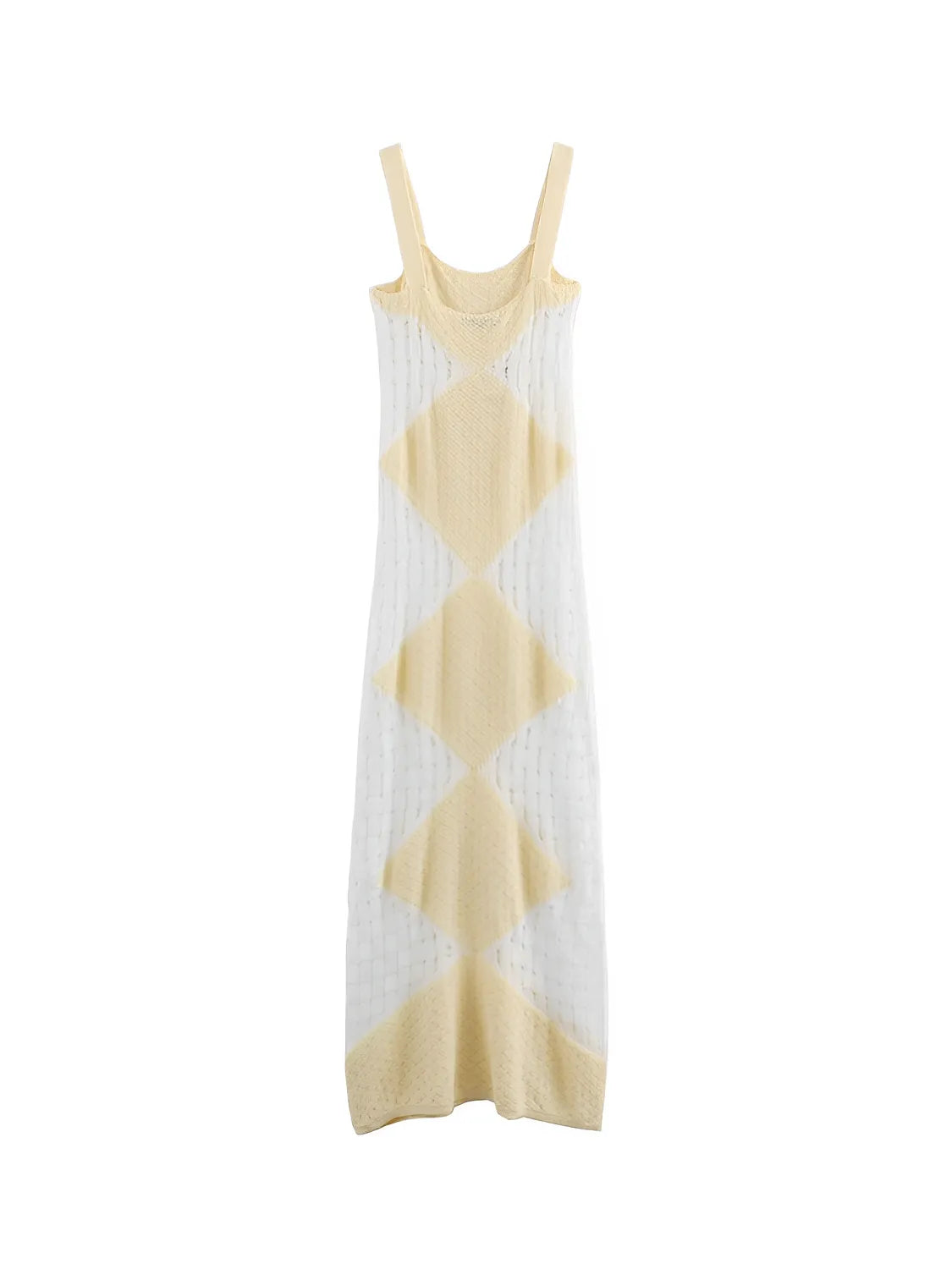 Vestido Feminino Longo de Tricô Vazado com Alças Finas - Helena