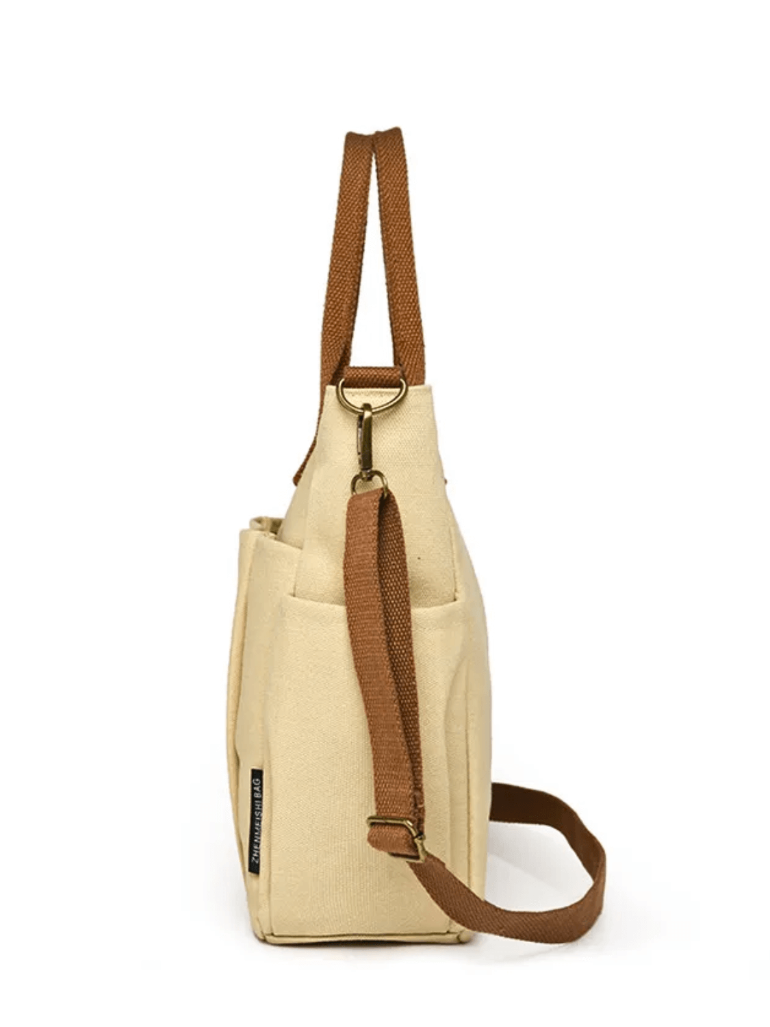 Bolsa Feminina Grande em Lona com Alça Ajustável Removível Bolsos e Compartimento Interno - Rania