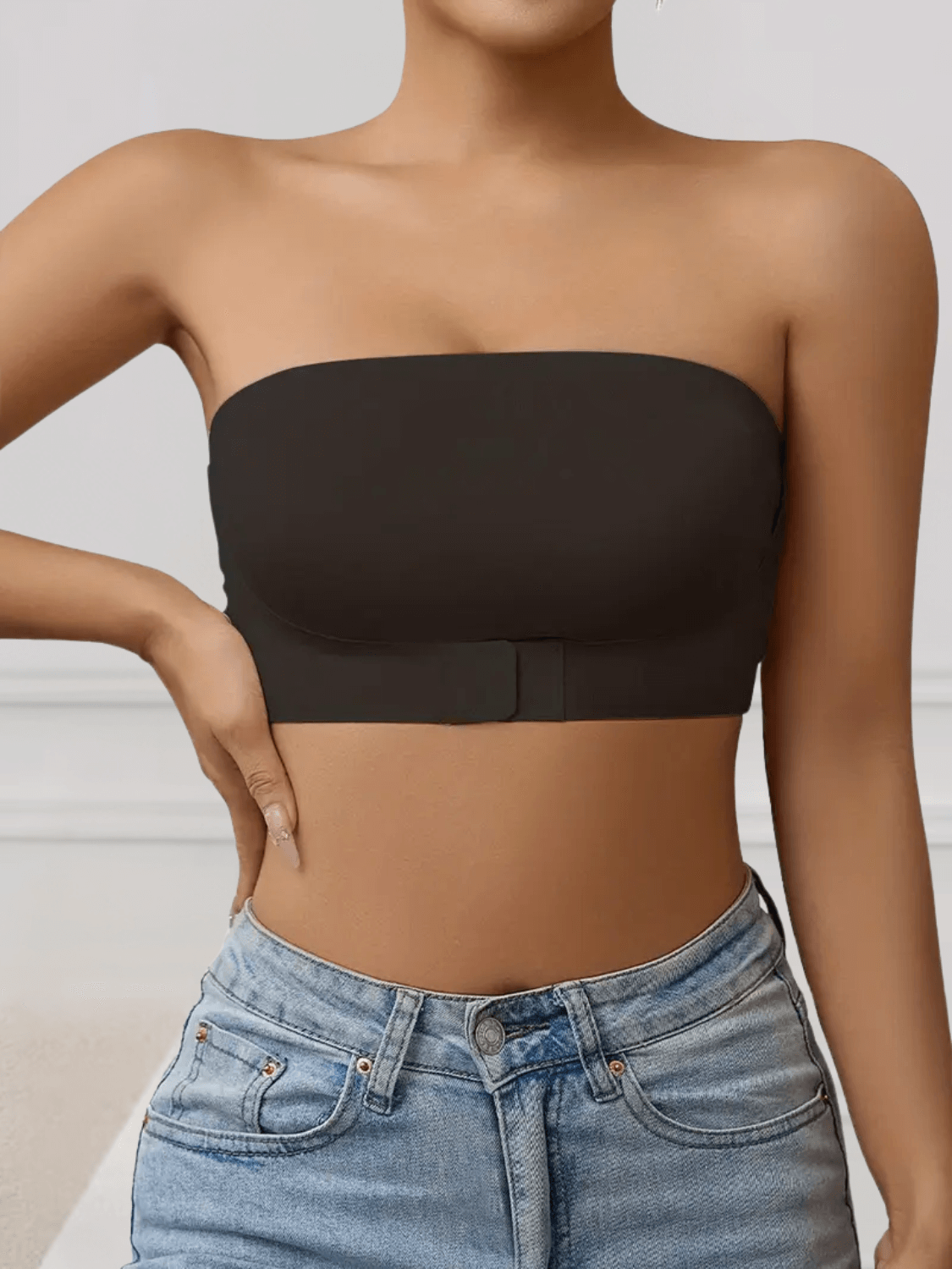 Sutiã Feminino Tomara Que Caia Sem Costura com Fecho Frontal e Sem Bojo – Marion