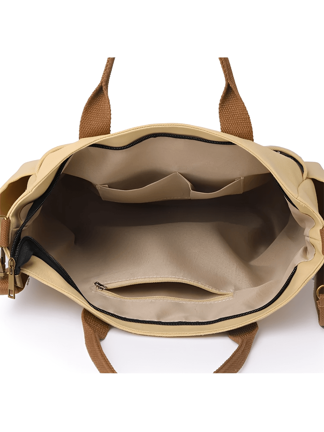 Bolsa Feminina Grande em Lona com Alça Ajustável Removível Bolsos e Compartimento Interno - Rania