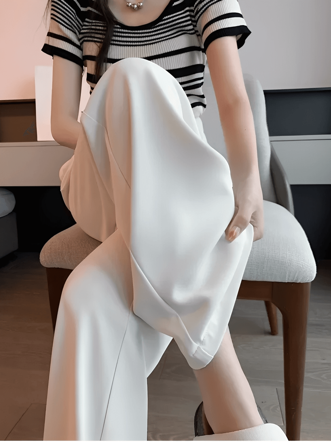 Calça Alfaiataria Wide Leg Cintura Alta com Lenço Removível – Amara