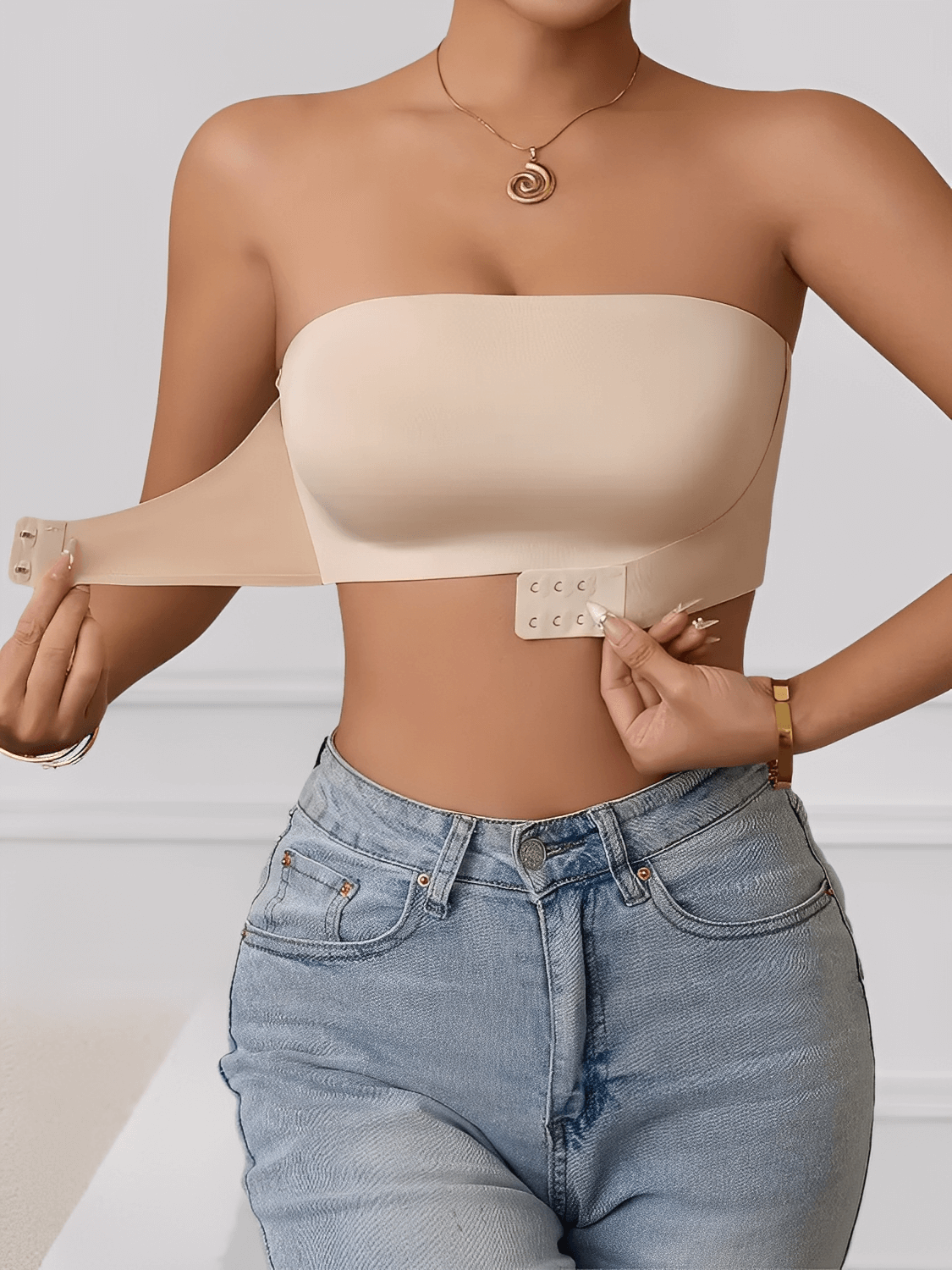 Sutiã Feminino Tomara Que Caia Sem Costura com Fecho Frontal e Sem Bojo – Marion