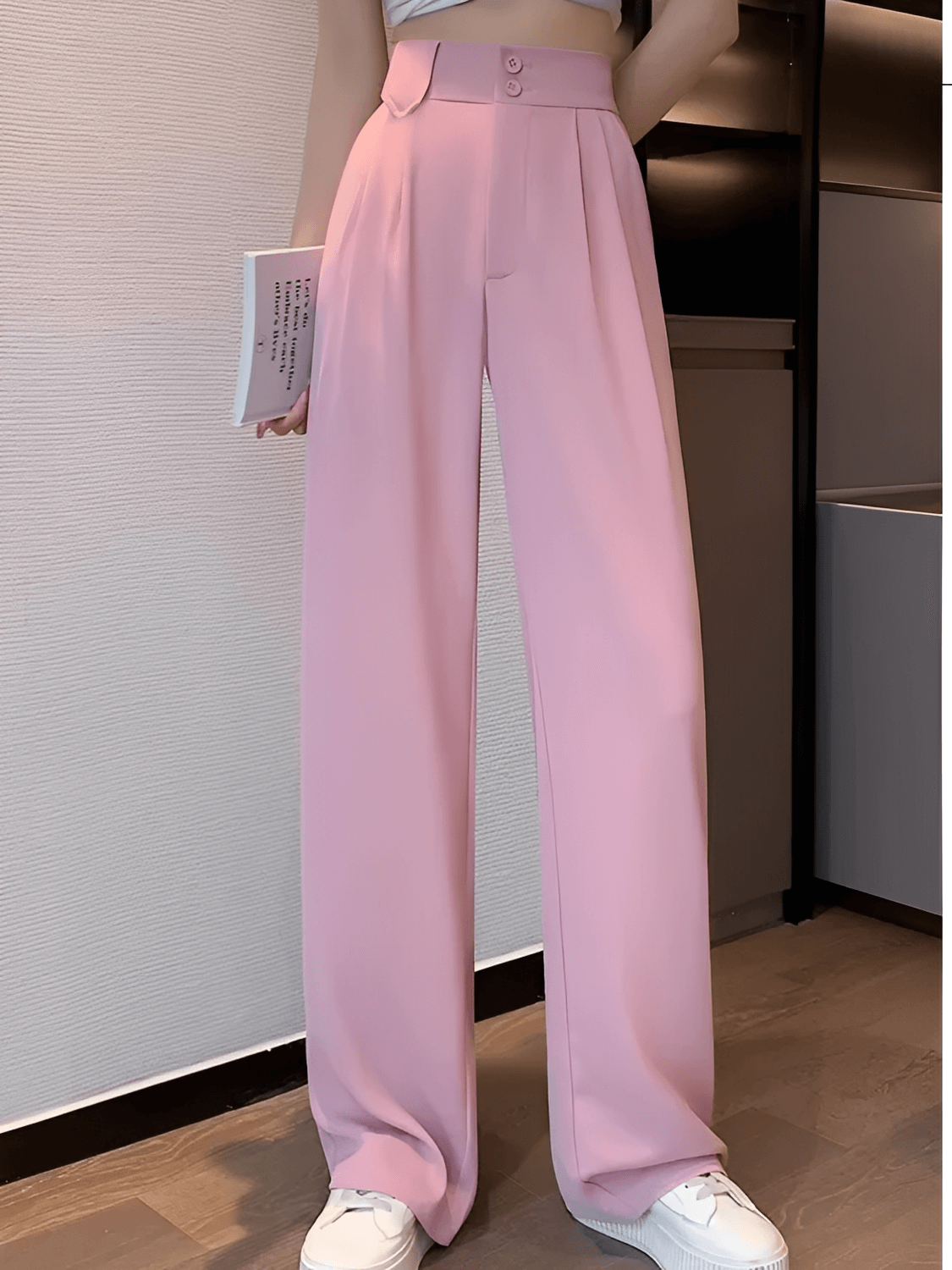 Calça Alfaiataria Wide Leg Cintura Alta com Lenço Removível – Amara