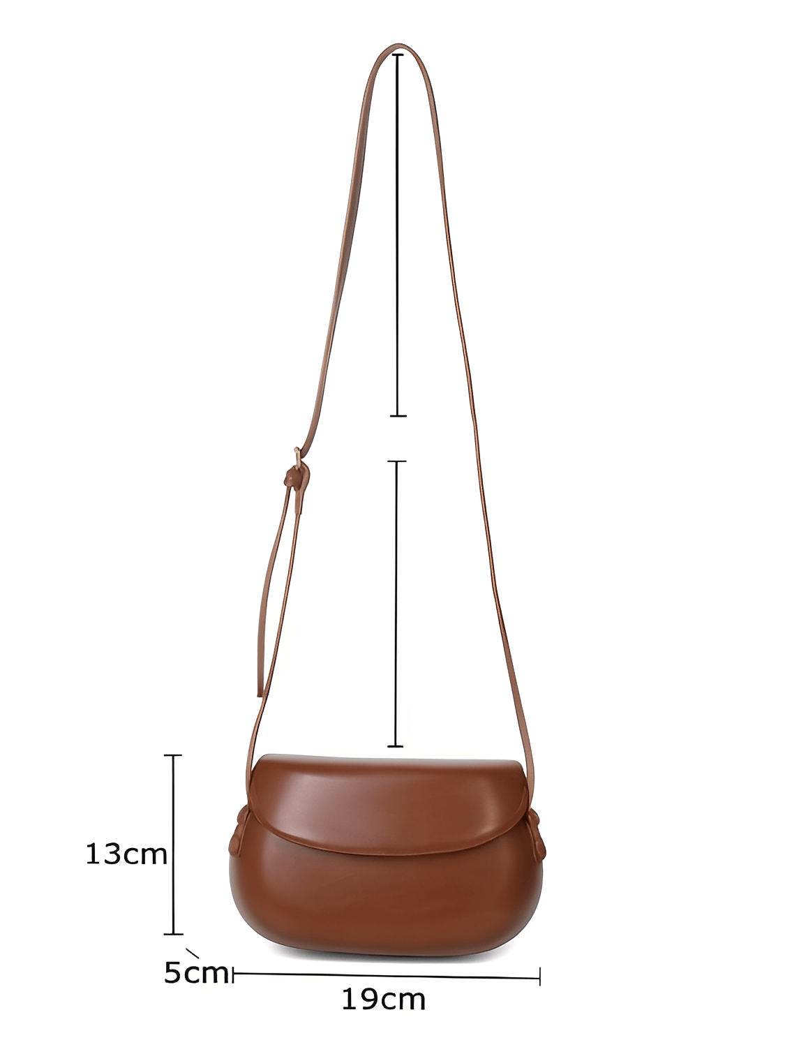 Bolsa Feminina em Couro PU com Design Arredondado Fecho Magnético e Alça Regulável – Odete