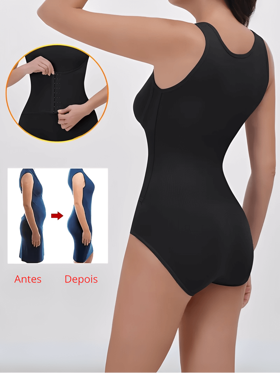Body Feminino de Alta Compressão com Cinta Modeladora e Design Levanta Bumbum – Madalena