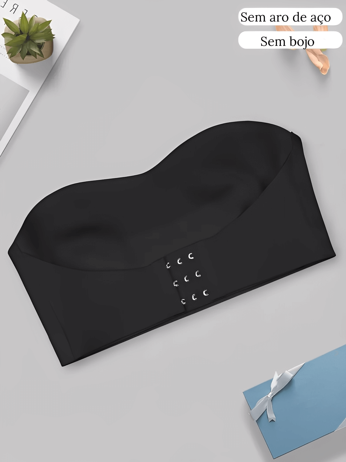 Sutiã Tomara Que Caia Sem Costura com Fecho Frontal e Sem Bojo – Marion