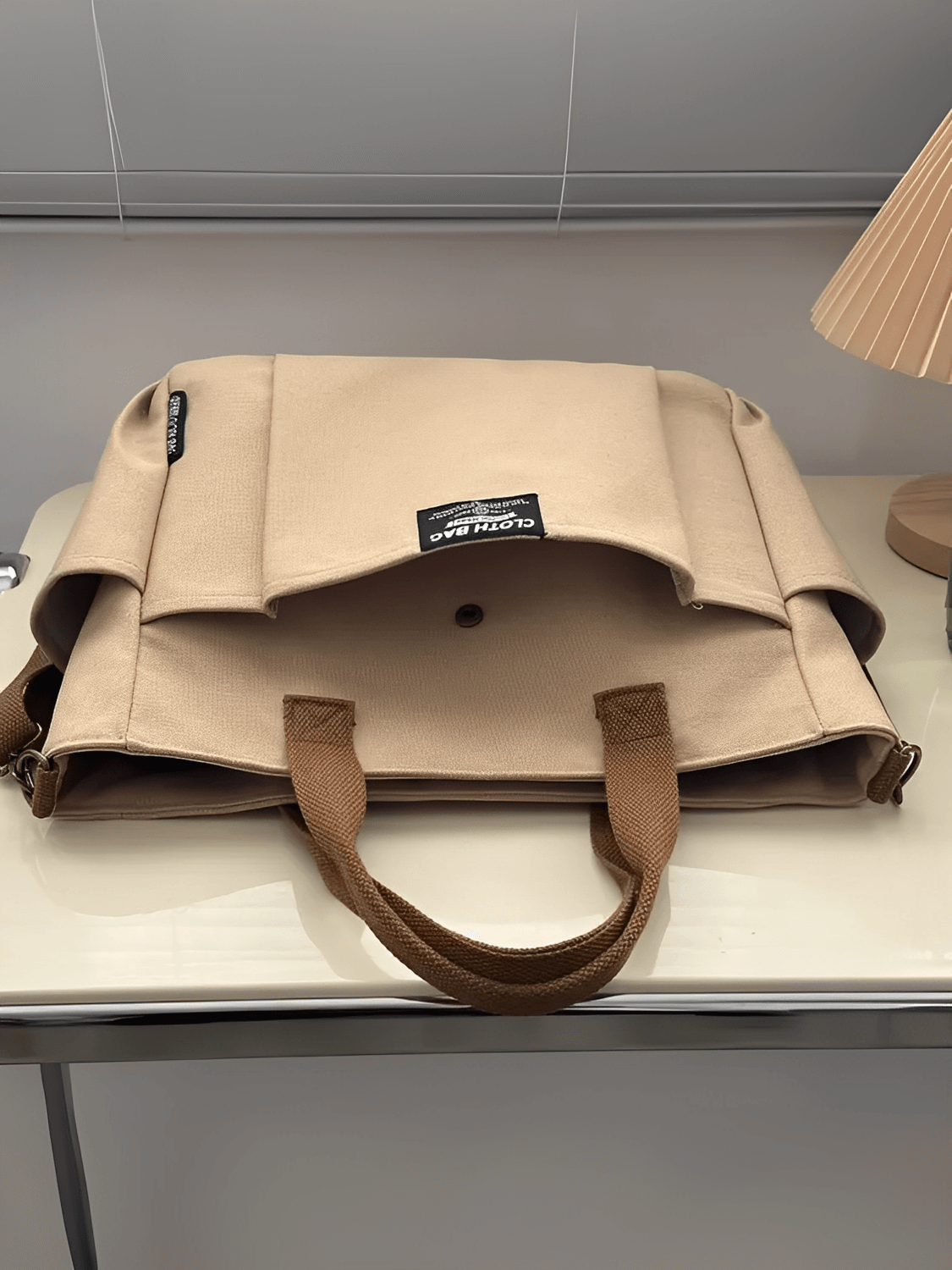 Bolsa Feminina Grande em Lona com Alça Ajustável Removível Bolsos e Compartimento Interno - Rania