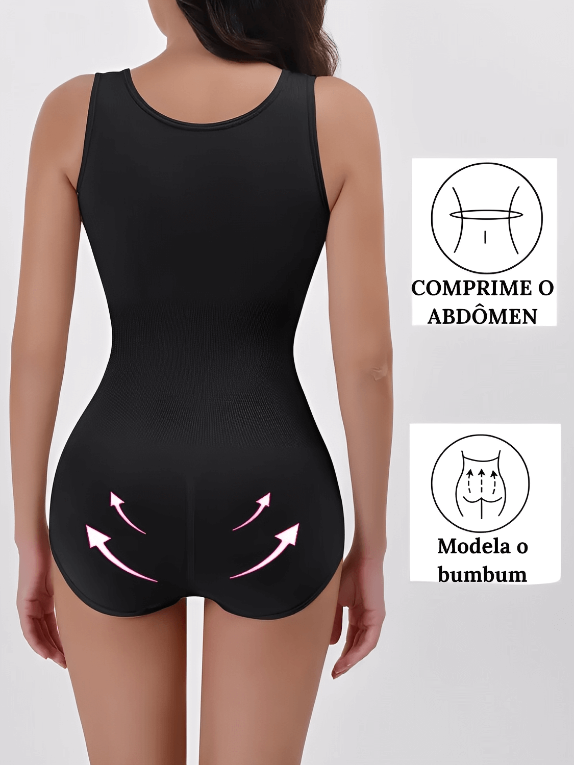 Body Feminino de Alta Compressão com Cinta Modeladora e Design Levanta Bumbum – Madalena