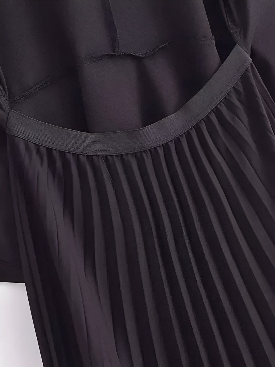 Vestido Midi de Alfaiataria Sem Mangas com Decote V Plissado – Simona