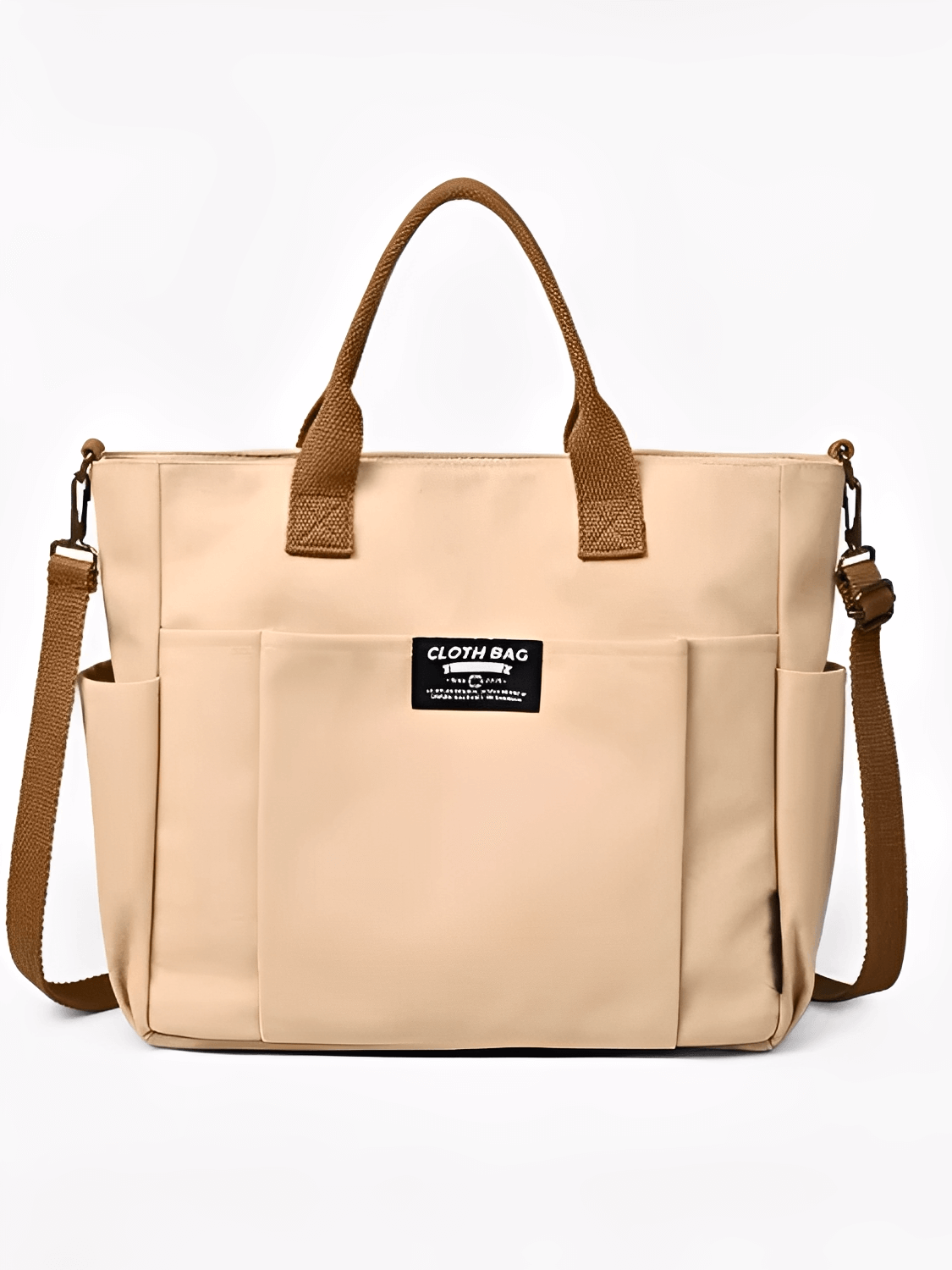 Bolsa Feminina Grande em Lona com Alça Ajustável Removível Bolsos e Compartimento Interno - Rania