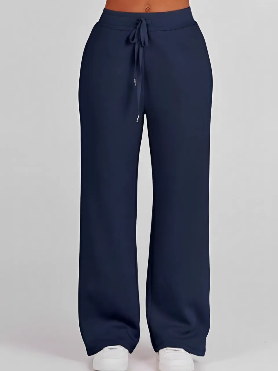 Conjunto com Suéter de Gola Alta e Calça Wide Leg Ajustável - Alessandra