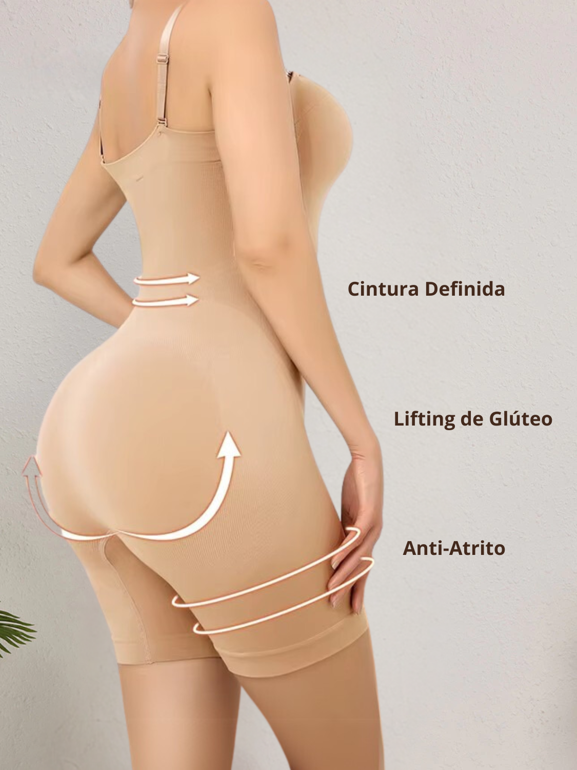 Macacão Modelador Anti Atrito de Alta Compressão e Alças Móveis – Raissa