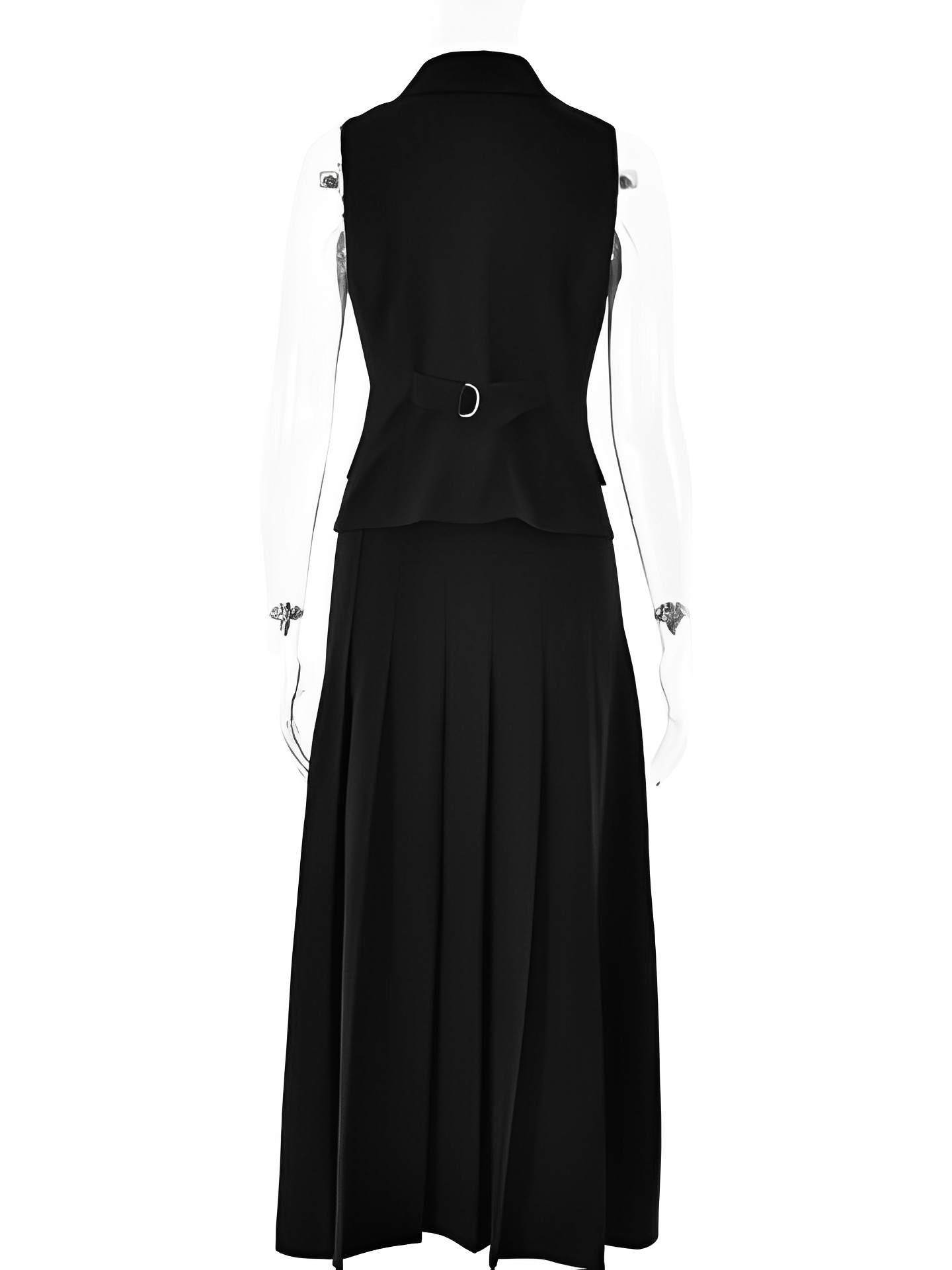 Conjunto Feminino de Alfaiataria com Colete Clássico e Saia Midi Plissada - Lizandra