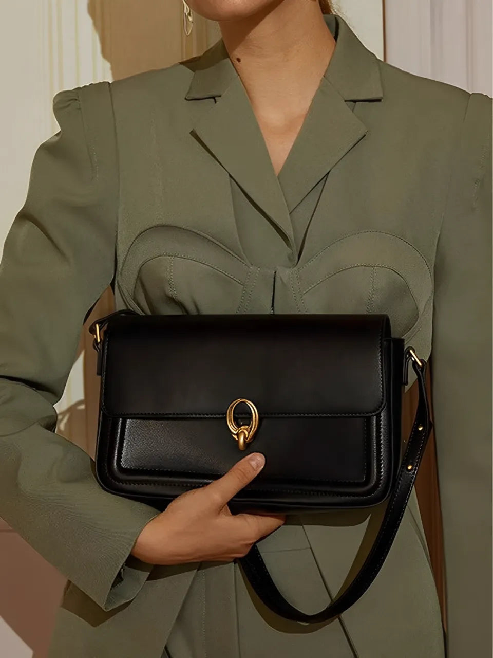 Bolsa Feminina de Ombro em couro PU Sofisticada - Mirna