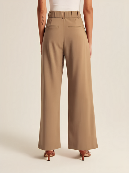 Calça Feminina de Alfaiataria com Cintura Alta e Modelagem Wide Leg – Samira