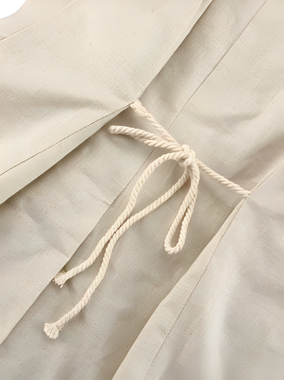 Conjunto Feminino de Linho com Colete de Amarração nas Costas e Bermuda de Cós Elástico - Eleanor