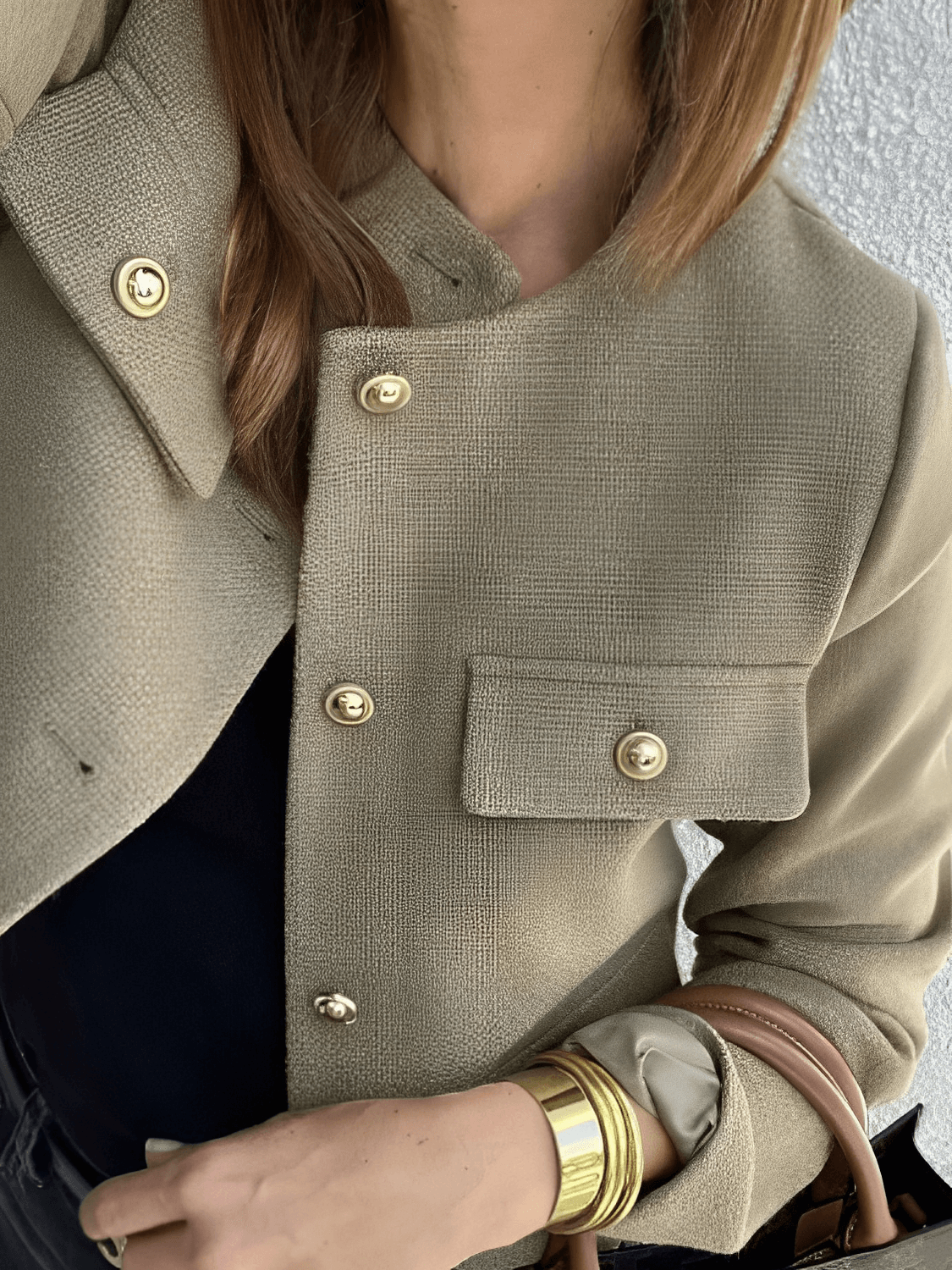 Casaco Tweed com Bolsos Decorativos e Fechamento em Botões - Angelique [FRETE FULL]
