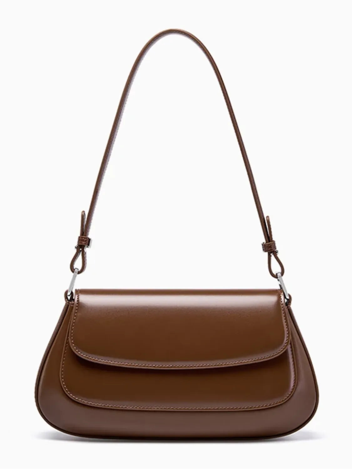 Bolsa Baguete Tiracolo em Couro Genuíno com Alça Ajustável – Briana