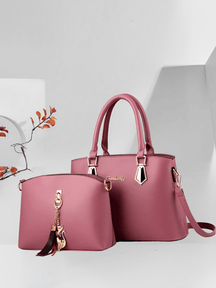 Conjunto de 2 Bolsas Femininas em Couro PU com Alça Transversal – Amber