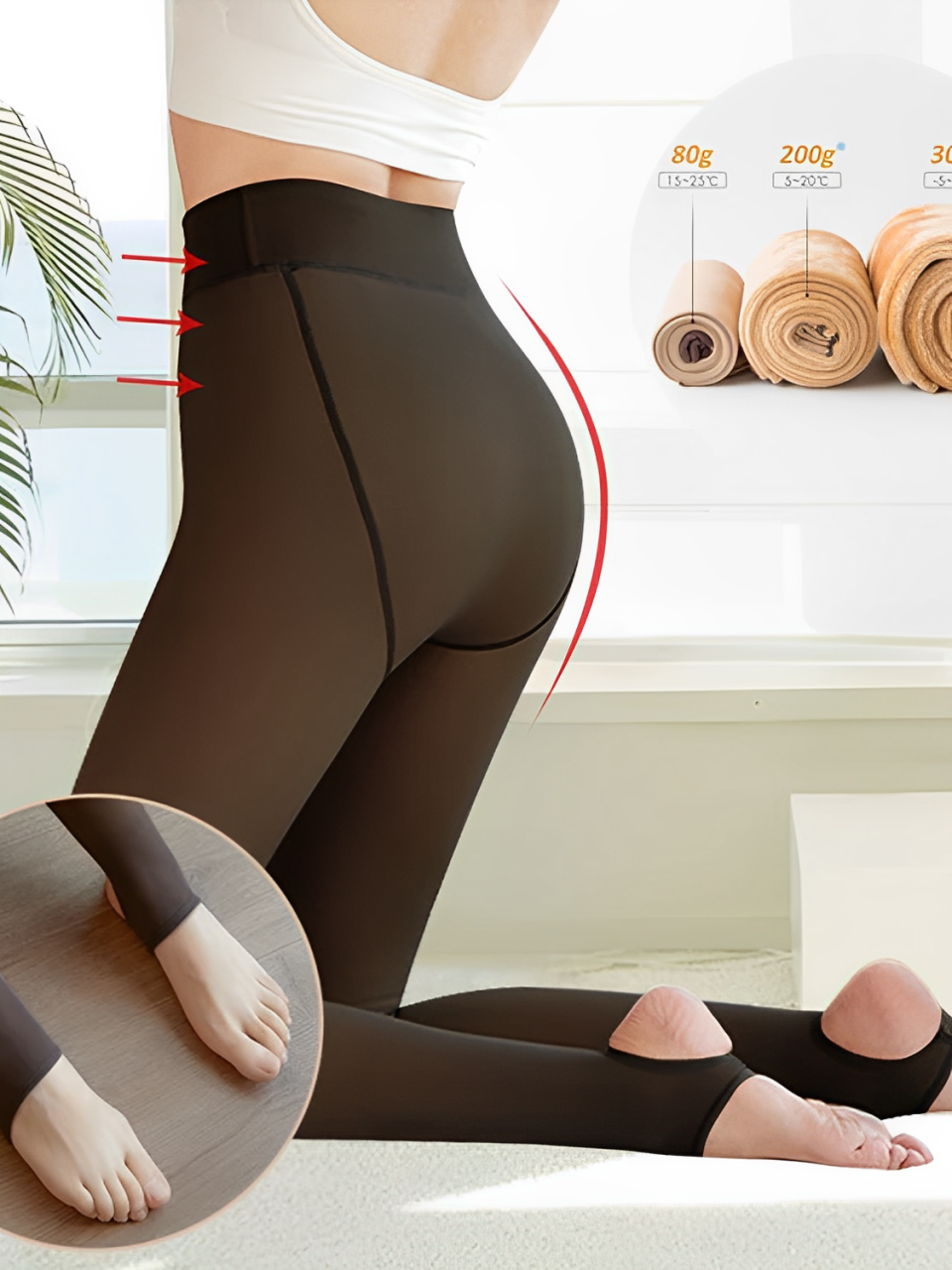 Meia-Calça Feminina Térmica Peluciada com Pézinho Confortável – Judy