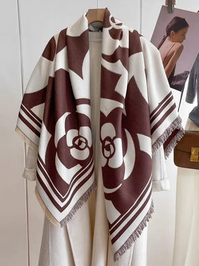 Cachecol Feminino em Caxemira com Estampa Floral - Rebeca