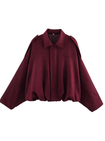 Jaqueta Bomber Oversized em Camurça com Recortes – Ione [FRETE FULL]