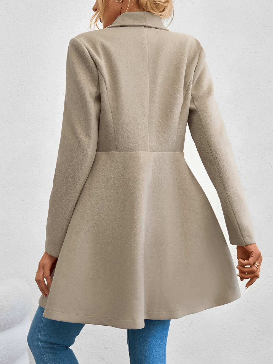 Sobretudo Godê Acinturado em Lã Batida com Botões  – Eunice