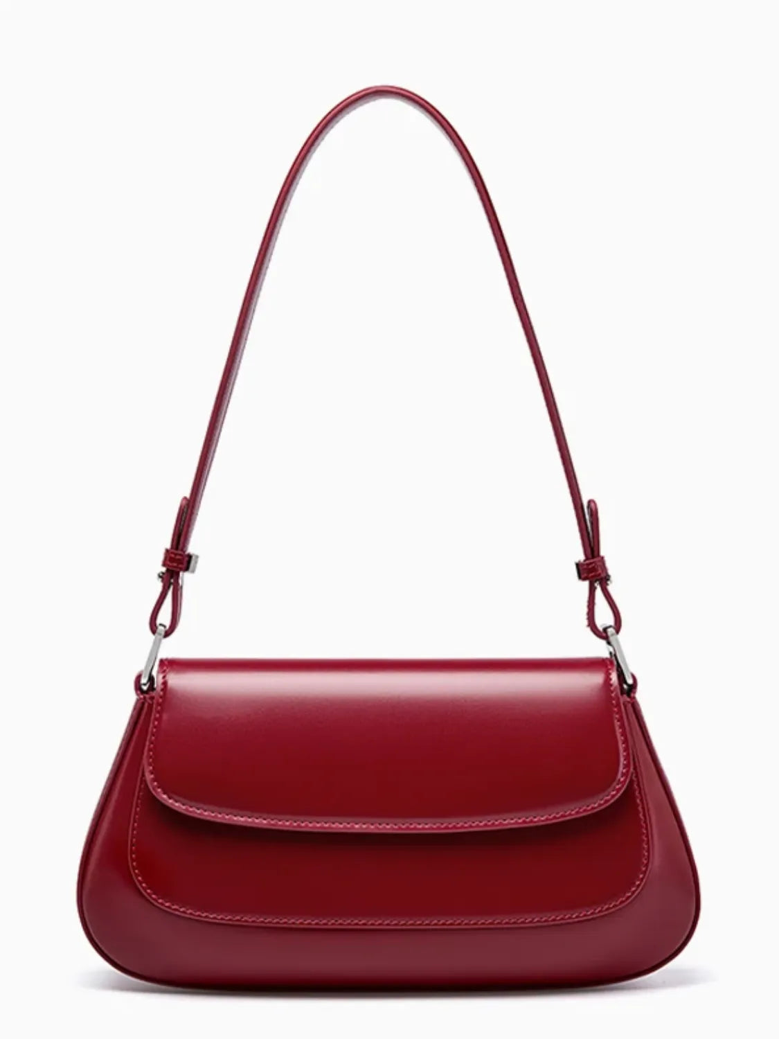 Bolsa Baguete Tiracolo em Couro Genuíno com Alça Ajustável – Briana