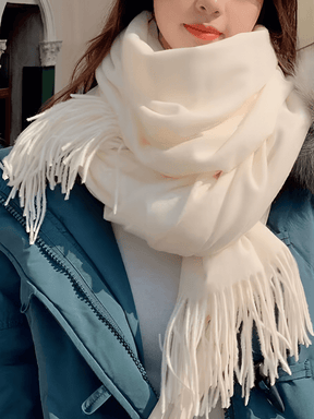 Cachecol Feminino Grande em Caxemira com Franjas – Ana
