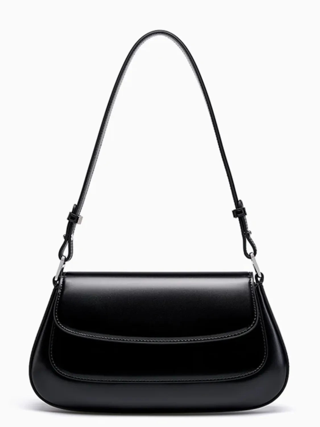 Bolsa Baguete Tiracolo em Couro Genuíno com Alça Ajustável – Briana