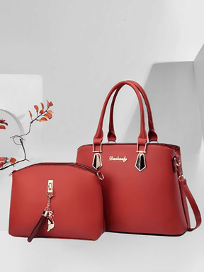 Conjunto de 2 Bolsas Femininas em Couro PU com Alça Transversal – Amber