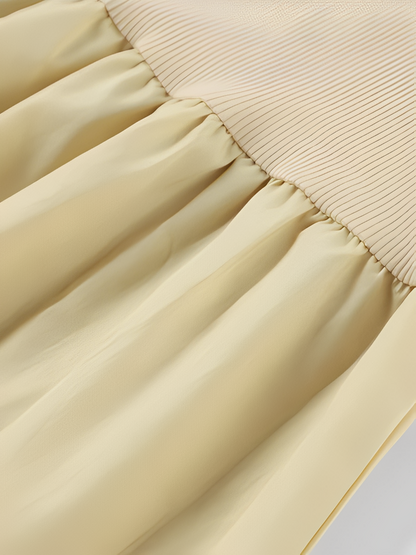 Vestido Feminino Longo Tecido Canelado com Modelagem Evasê Plissado - Maia
