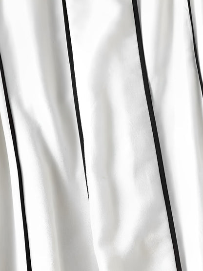 Vestido Feminino Midi com Decote Canoa e Listras em Relevo - Ariadne
