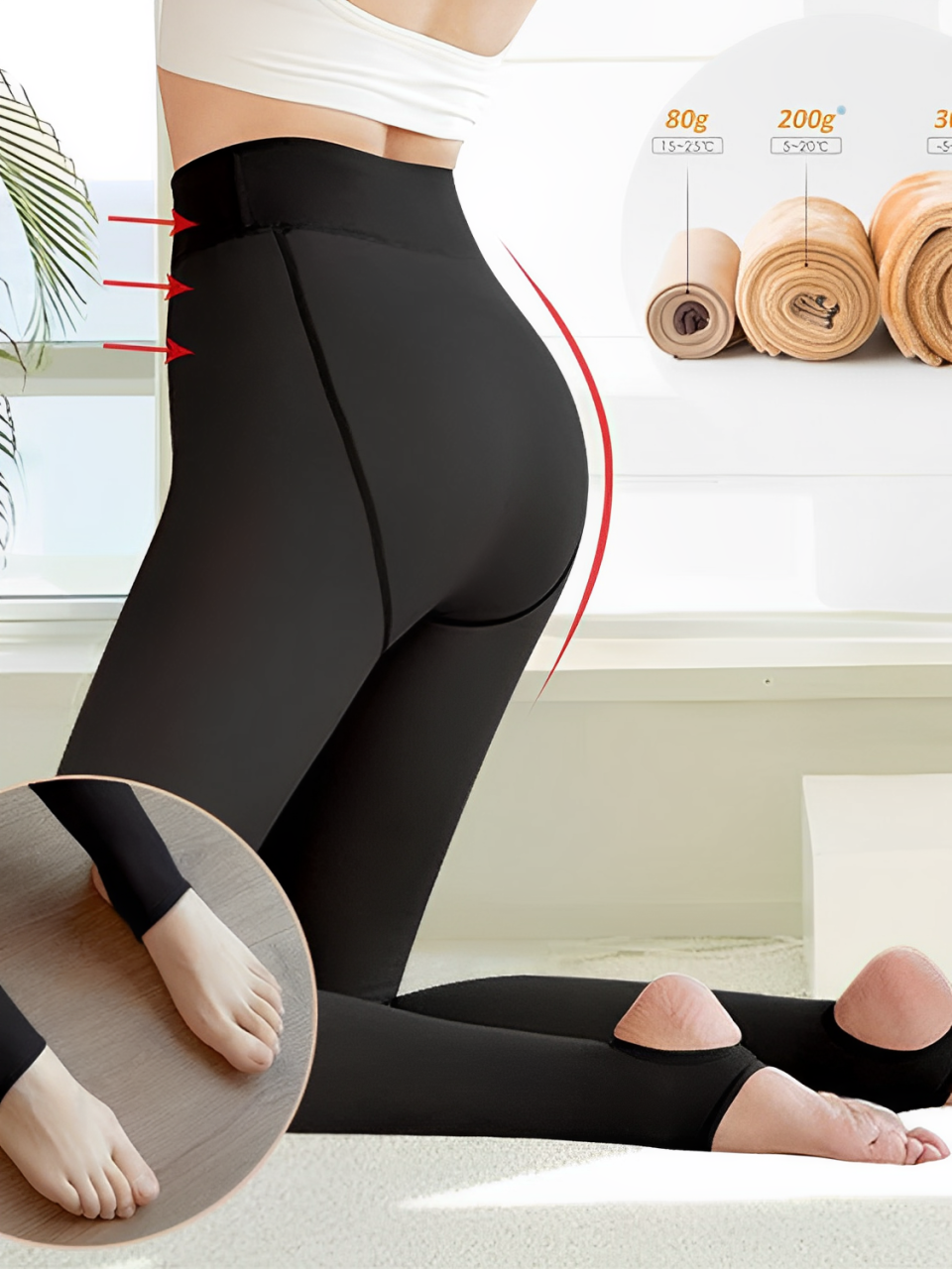 Meia-Calça Feminina Térmica Peluciada com Pézinho Confortável – Judy