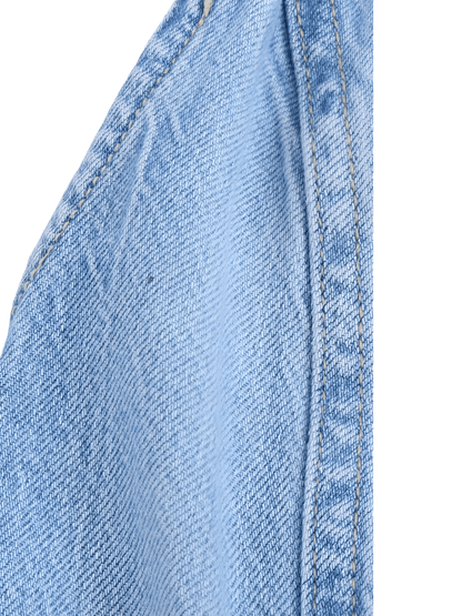 Macacão Feminino Jeans com Decote Nadador e Abertura Frontal em Botões Modelagem Wide Leg  - Jordana