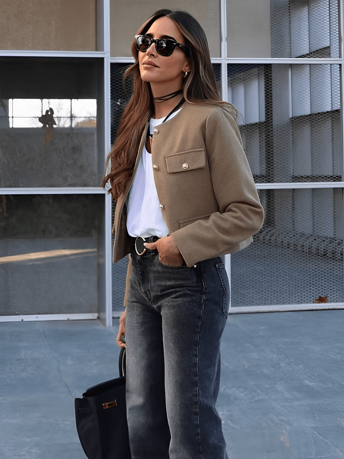 Casaco Tweed com Bolsos Decorativos e Fechamento em Botões - Angelique [FRETE FULL]