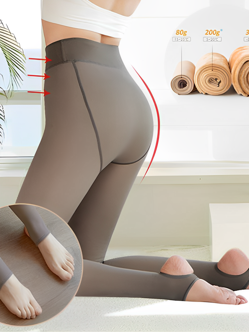 Meia-Calça Feminina Térmica Peluciada com Pézinho Confortável – Judy