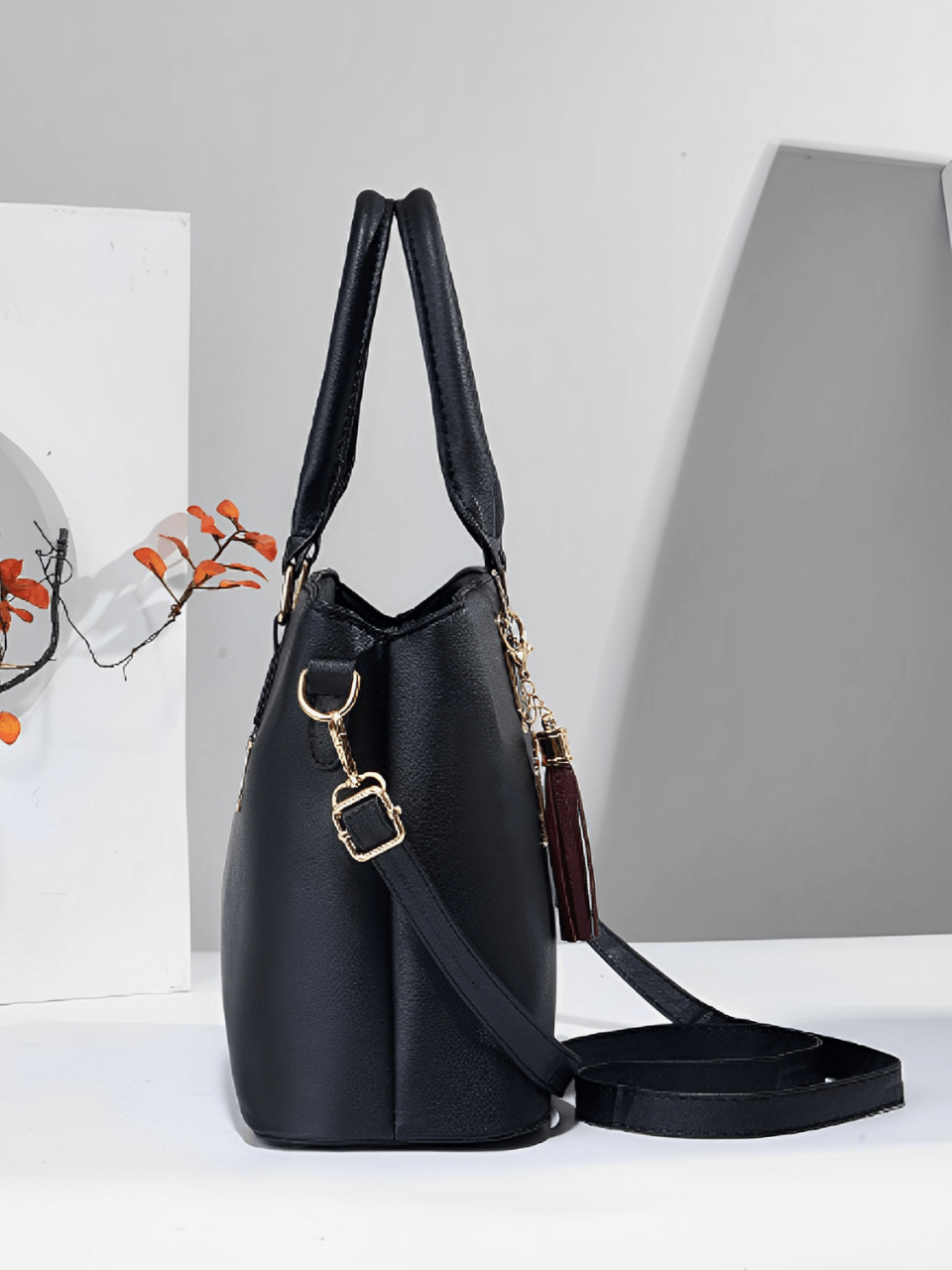 Conjunto de 2 Bolsas Femininas em Couro PU com Alça Transversal – Amber