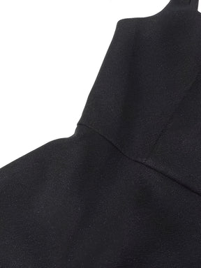 Vestido Midi Assimétrico Acinturado e Capa Sobreposta Removível – Soraya