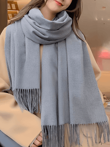 Cachecol Feminino Grande em Caxemira com Franjas – Ana