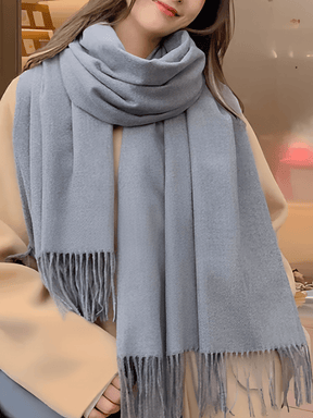 Cachecol Feminino Grande em Caxemira com Franjas – Ana
