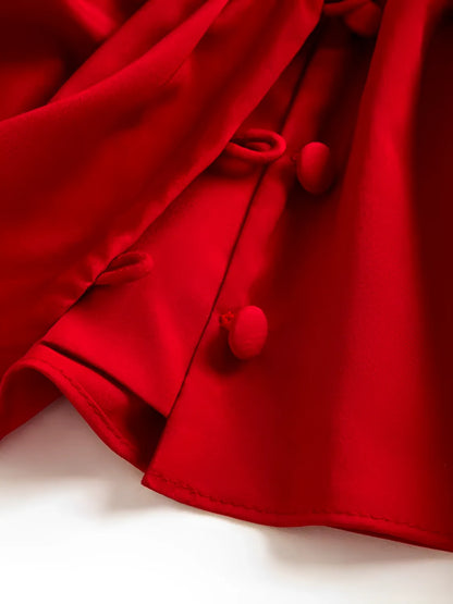 Blusa Feminina com Babados Decote em V com Botões - Isabella