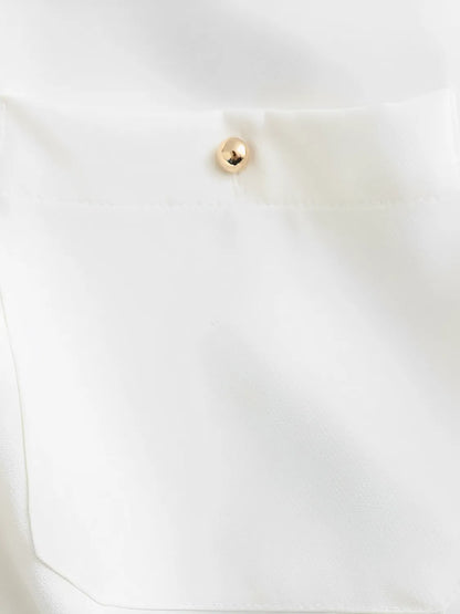 Vestido Feminino Chemise Decote em V com Abertura Frontal em Botões - Alexandra