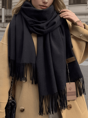 Cachecol Feminino Grande em Caxemira com Franjas – Ana