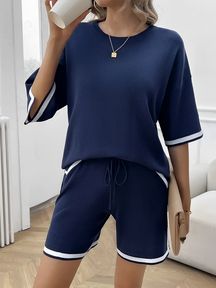 Conjunto em Viscose com Blusa Mullet  Recortes Laterais e Short - Andreza [FRETE FULL]