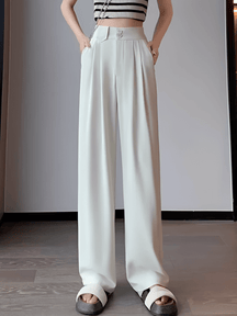 Calça  Alfaiataria Wide Leg Cintura Alta com Lenço Removível  – Amara