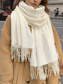 Cachecol Feminino Grande em Caxemira com Franjas – Ana